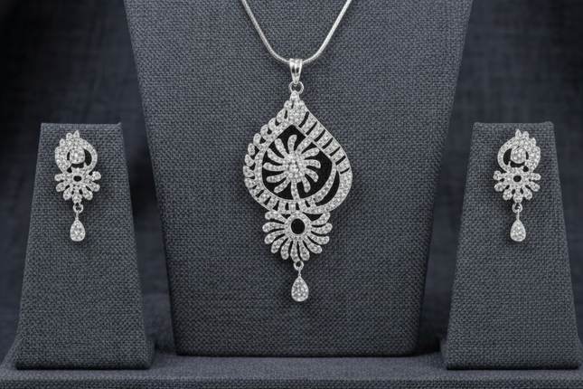 party wear silver jewelry for women - Elegant Earrings Set