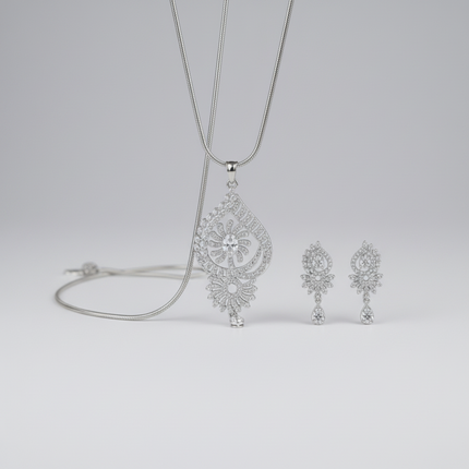 party wear silver jewelry for women - Elegant Earrings Set