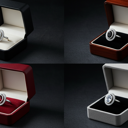 Oval Gemstone Halo Rings Crystal Inlay – Elegant Jewelry for Women