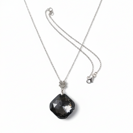 Midnight Glamour Crystal Pendant Necklace  Elegant  Jewelry for Women