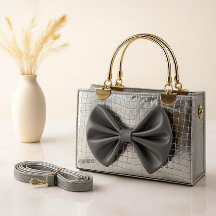 Crocodile Bow Handbag Elegant Stylish And Durable Design For Fashionable Daily Carry And Special Occasions