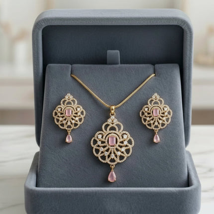 women floral gold jewelry set – Blossom Filigree Suite